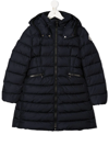 Moncler Hooded Padded Coat In Blue