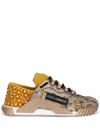 DOLCE & GABBANA LOGO-PATCH EMBELLISHED SNEAKERS