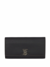 BURBERRY MONOGRAM-PLAQUE CONTINENTAL LEATHER WALLET