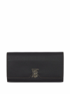 Burberry Leather Wallet With Rectangular Shape And Textured Finish In Black