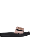 Michael Michael Kors Mk Logo-printed Chain-mesh Slides In Cipria