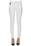 Versace Jeans Couture Logo-embroidered Skinny Trousers In White