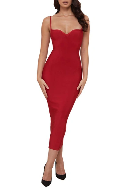 HOUSE OF CB DOMENICA SWEETHEART NECK BODY-CON DRESS 
