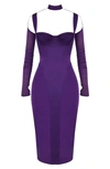 House Of Cb Talika Body-con Midi Dress In Purple