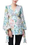 Kimi And Kai Freya Maternity Blouse In Multicolored