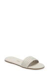 Tkees Serna Leather Flat Slide Sandals In White