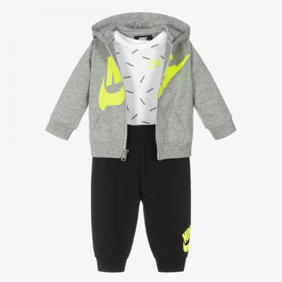 Nike Multicolor Tracksuit For Baby Boy With Logo In Grey