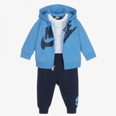 Nike Babies' Boys Blue & White Tracksuit Set