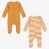 MINYMO YELLOW COTTON ROMPERS (2 PACK)