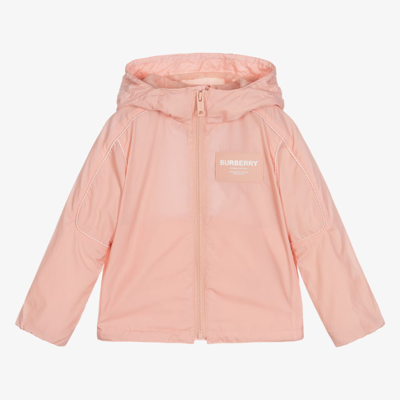 Burberry Babies' Girls Pink Lightweight Hooded Jacket