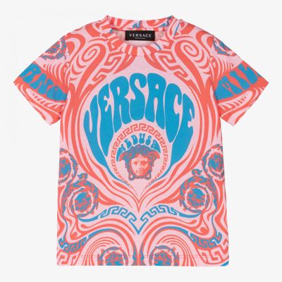 Versace Kids' Pink Medusa Music T-shirt