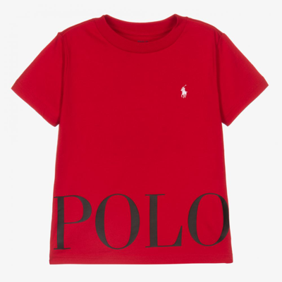Polo Ralph Lauren Babies' Boys Red Cotton Logo T-shirt