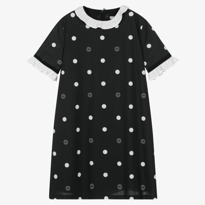 Elie Saab Teen Girls Black Spotted Dress