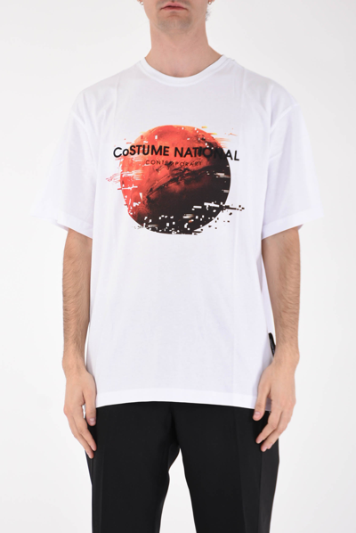 Costume National Contemporary T-shirt With Cotton Logo In White