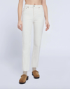 Re/done High-rise Stovepipe Raw-edge Cropped Jeans In White