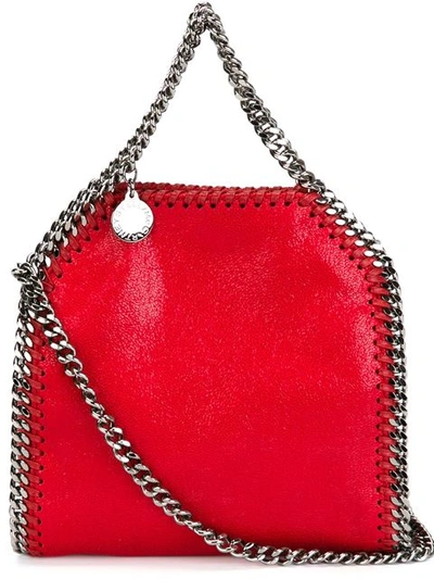 Stella Mccartney Mini 'falabella Shaggy Deer' Crossbody Bag In Red