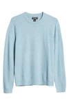 Nordstrom Popcorn Stitch Cotton Blend Crewneck Sweater In Blue Chambray Heather