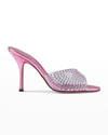 Paris Texas Holly Penelope Crystal Mule Sandals In Electric Pink