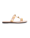 Valentino Garavani Roman Stud T-strap Slide Sandals In Gf9 Rose Cannelle