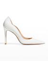 Stuart Weitzman Stuart 100mm Patent Leather Scallop Pumps In White