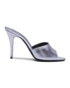 Saint Laurent Sexy Metallic Stiletto Mule Sandals In Purple Metallic