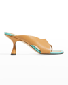 Wandler Julio Bicolor Lambskin Asymmetrical Sandals In Root Mix