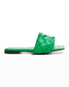 Bottega Veneta The Lido Flat Sandals In Grass