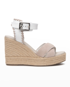 Nerogiardini Whipstitch Espadrille Wedge Sandals In Blush