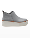 Jslides Mika Leather Slip-on Low Booties In Light Grey