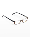 Eyebobs What Inheritance Semi-rimless Rectangle Acetate Reader Glasses In Tort Black