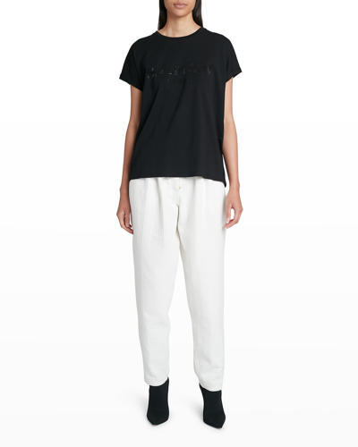 Balmain Strass Logo T-shirt In Black/black