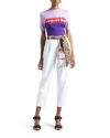 Versace Jeans Couture Iconic Logo Knit Sweater In Pink Purple