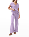 Michael Stars Draya V-neck Gauze Tee In Emp