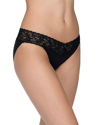 Hanky Panky Signature Lace Organic Cotton V-kini Panties In Black