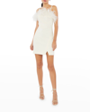 Likely Katy Feather-neck Convertible Cocktail Dress In White