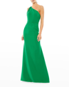 Mac Duggal One-shoulder Jersey Mermaid Gown In Powder Blue