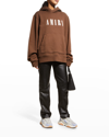 Amiri Logo-print Oversized Hoodie In Brown