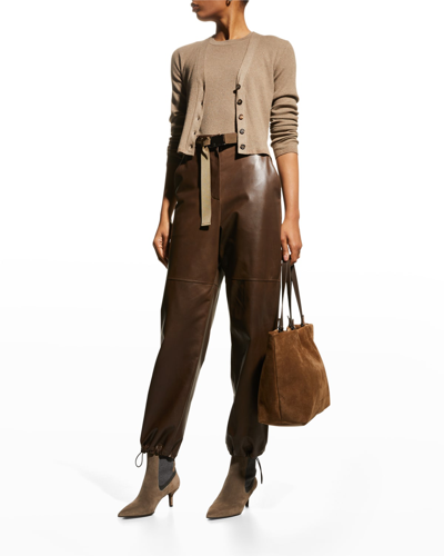 Brunello Cucinelli Cashmere Stretch V-neck Cardigan In C9330 Brown