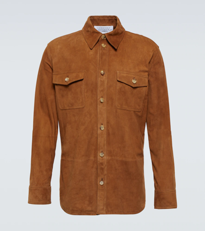 Gabriela Hearst Lucas Leather Overshirt In Brown