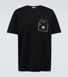 Moncler Jersey T-shirt With Nylon Pocket In Black
