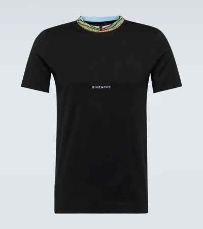 Givenchy 4g Logo-embroidered Slim-fit Cotton-jersey T-shirt In Black