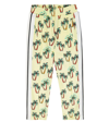 Palm Angels Printed Jersey Sweatpants In Yellow Green