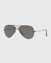 Ray Ban Ray-ban Unisex Aviator Total Black Polarized Sunglasses, Rb3025 58 In Black Gold