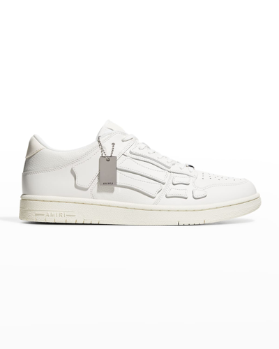 Amiri Men's Skeleton Leather Low-top Sneakers In White Wh