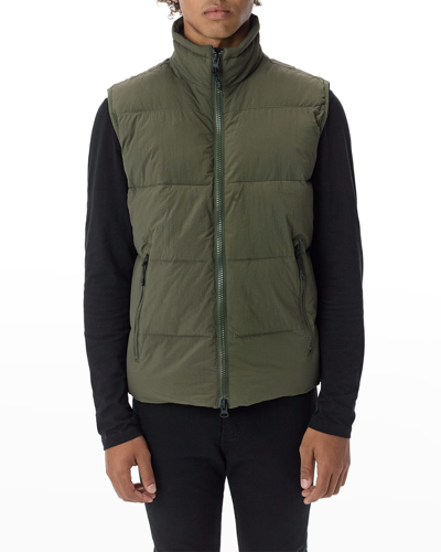The Very Warm Men's Quilted Funnel-neck Vest In Off White