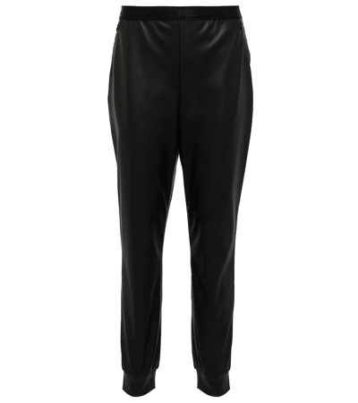 Wolford Tapered Faux Leather Track Pants In Black