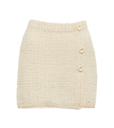 Acne Studios Kelroy Knitted Cotton-blend Mini Skirt In Neutrals