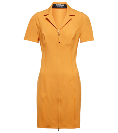 Jacquemus La Robe Tangelo Stretch Wool Mini Dress In Orange