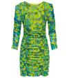 Ganni Multicolor Recycled Nylon Mini Dress In Sulphur Spring