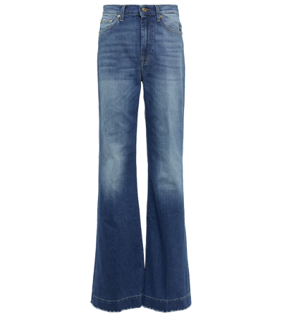 7 For All Mankind `modern Dojo Nostalgia` With Embroidered 7 Jeans In Blu